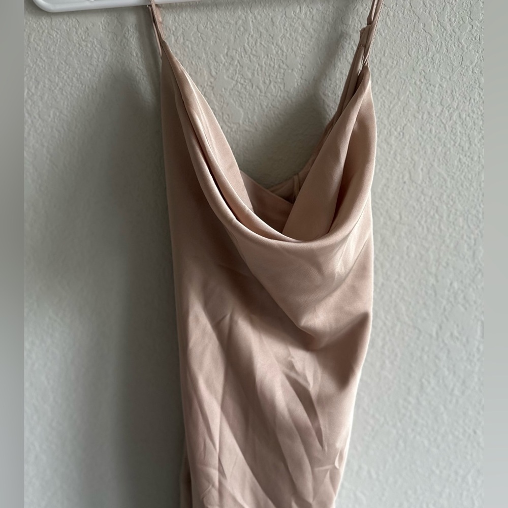 ASTR Champagne Satin Slip Dress (Small)